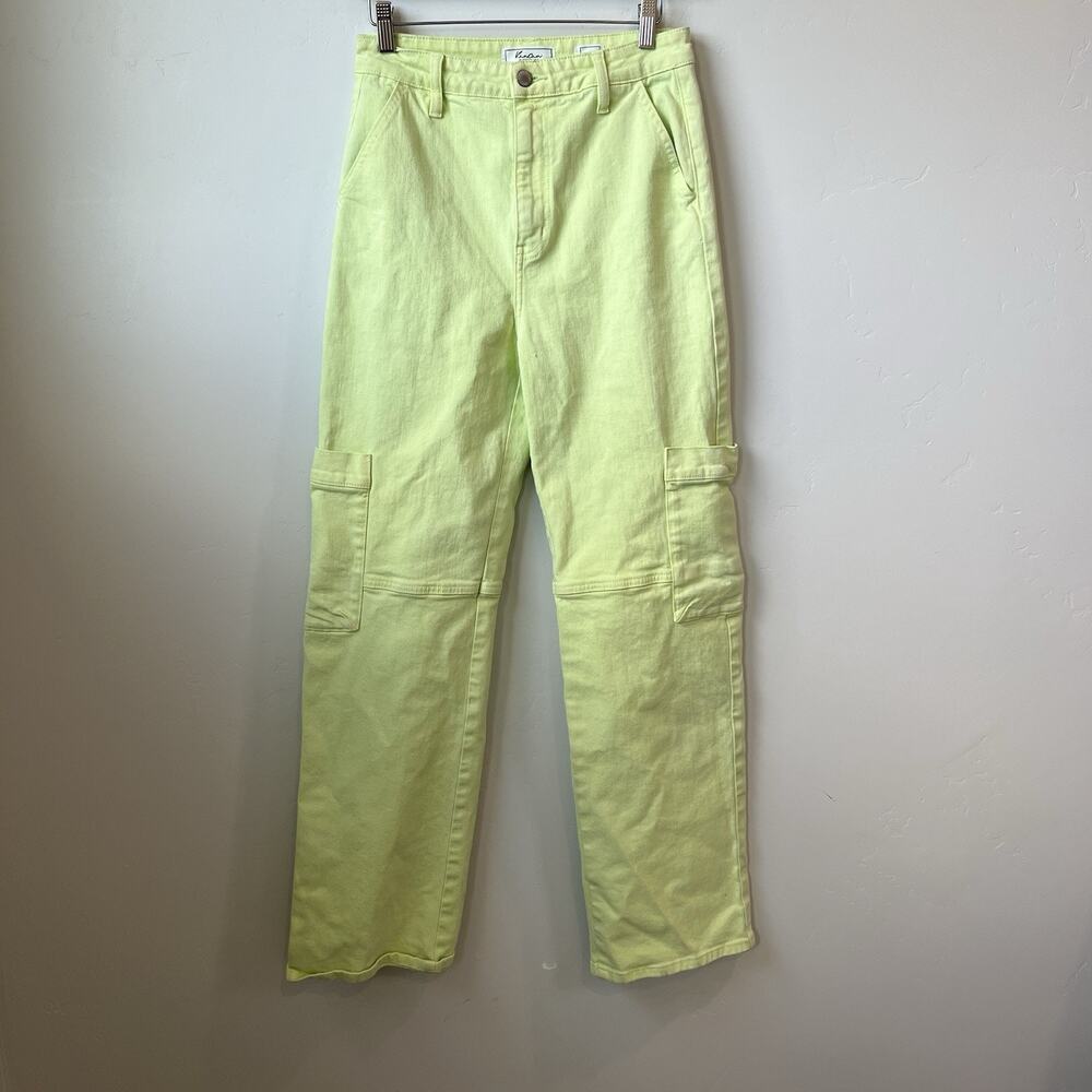 KanCan Signature 90s Straight Cargo Stretch Neon Pants Size 26 - Picture 3 of 10